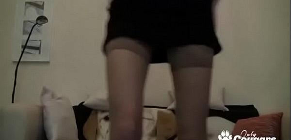 Skinny Euro Teen Victoria Masturbating In Stockings